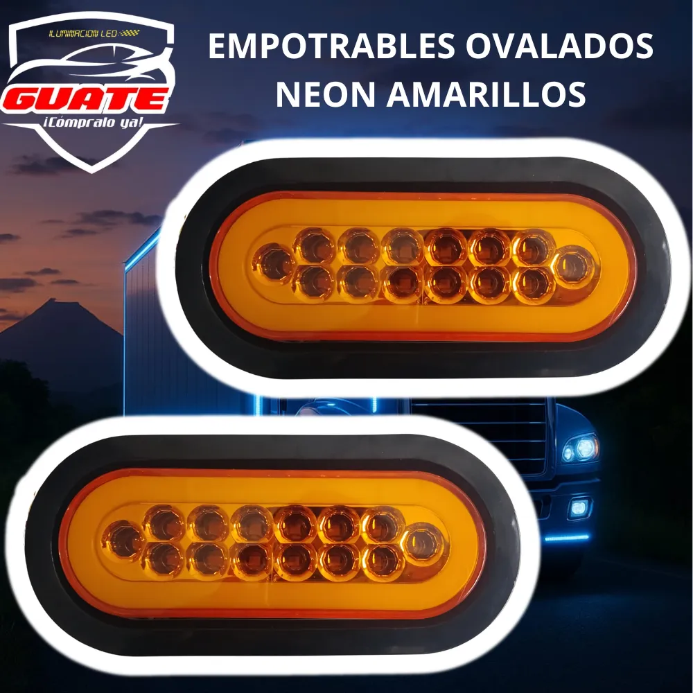 LUCES EMPOTRABLES OVALADAS NEON ORILLA DE HULE 