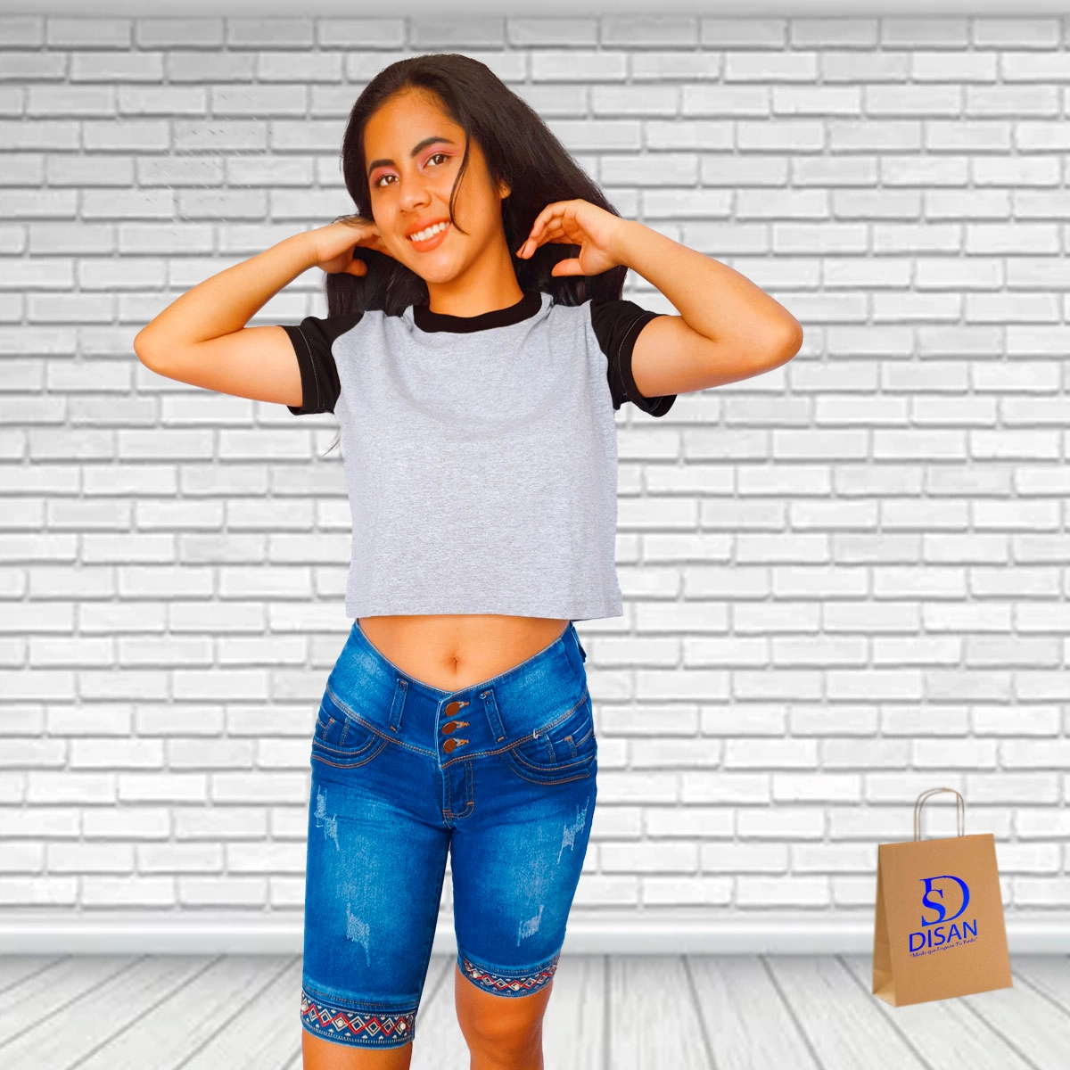 Polo crop melange 