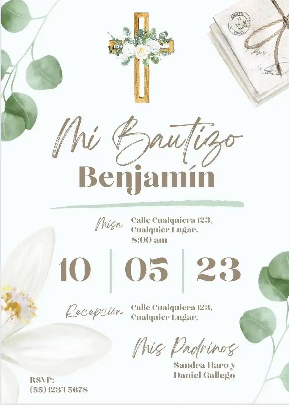 Invitación en video y estática de Bautizo  4