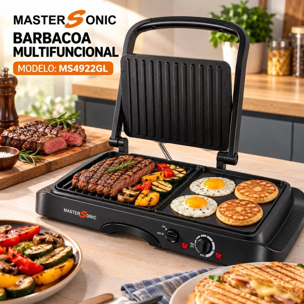 Parrilla y Plancha Eléctrica Multifuncional Master Sonic! 🔥