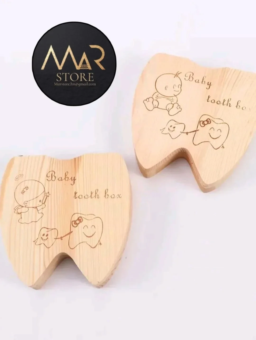 1 Pieza de madera Bebé Niños dientes caja de almacenamiento 