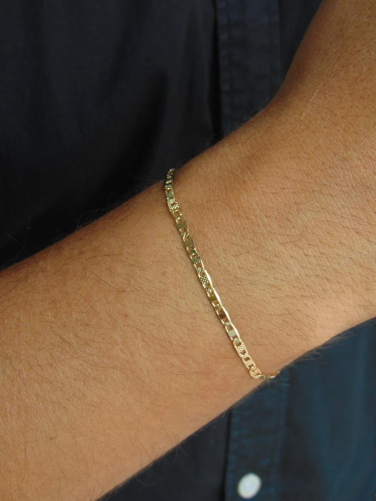 PULSERA RODIO DOR HOMBRE TEJIDO SINGAPOUR 3MM | 20CM LARGO  3