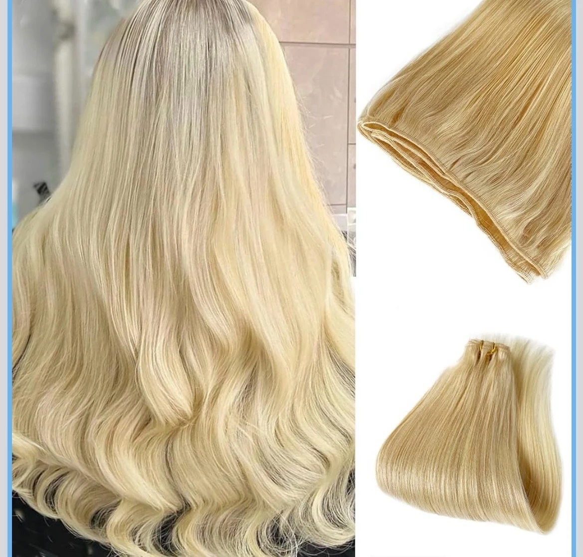 Extensiones de cabello humano  18 pulgadas para coser 130 gramos 