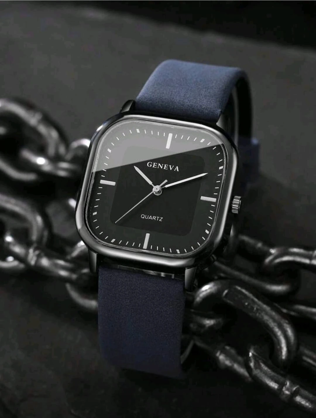 Reloj de hombre correa de cuero azul 2