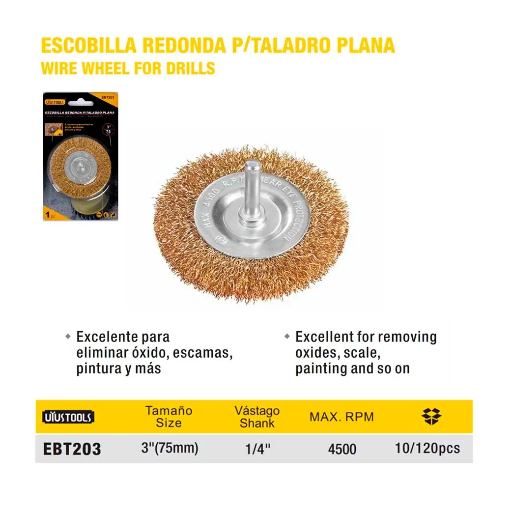 ESCOBILLA REDO PLA P/taladro UYUST 3" 