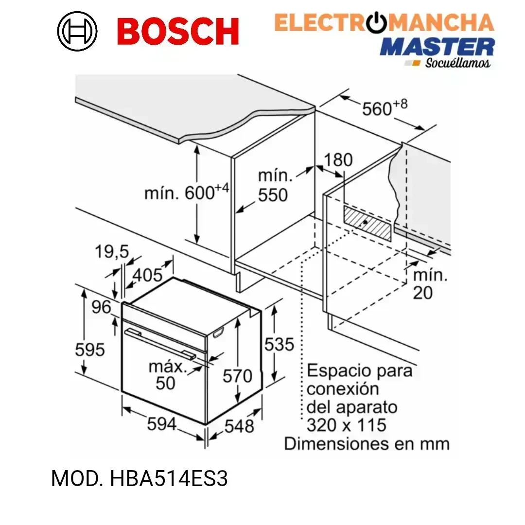 HORNO BOSCH HBA514ES3 MULTIFUNCION ACUALISIS A+ INOX. 4
