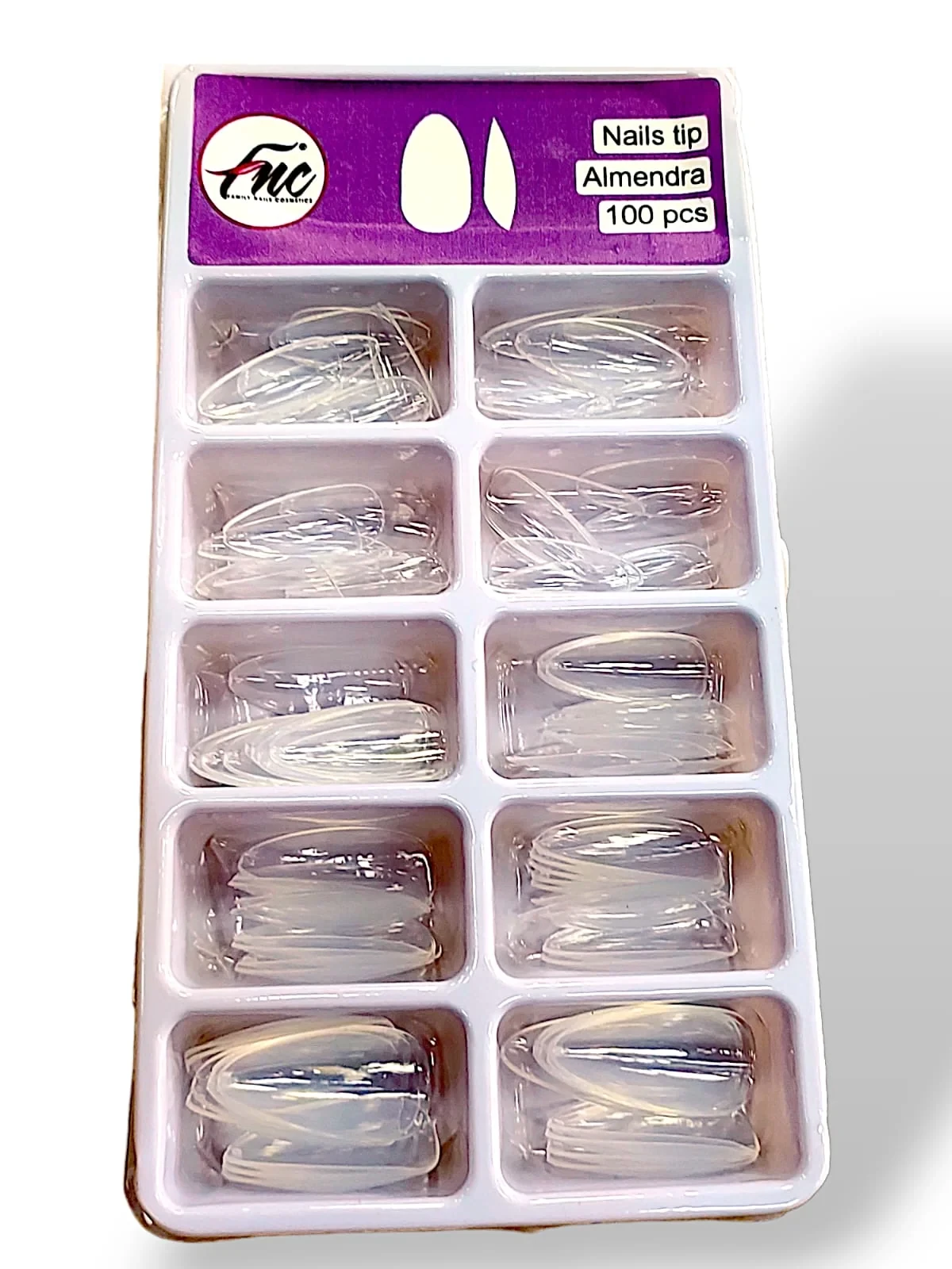 nails tips caja uña almendra