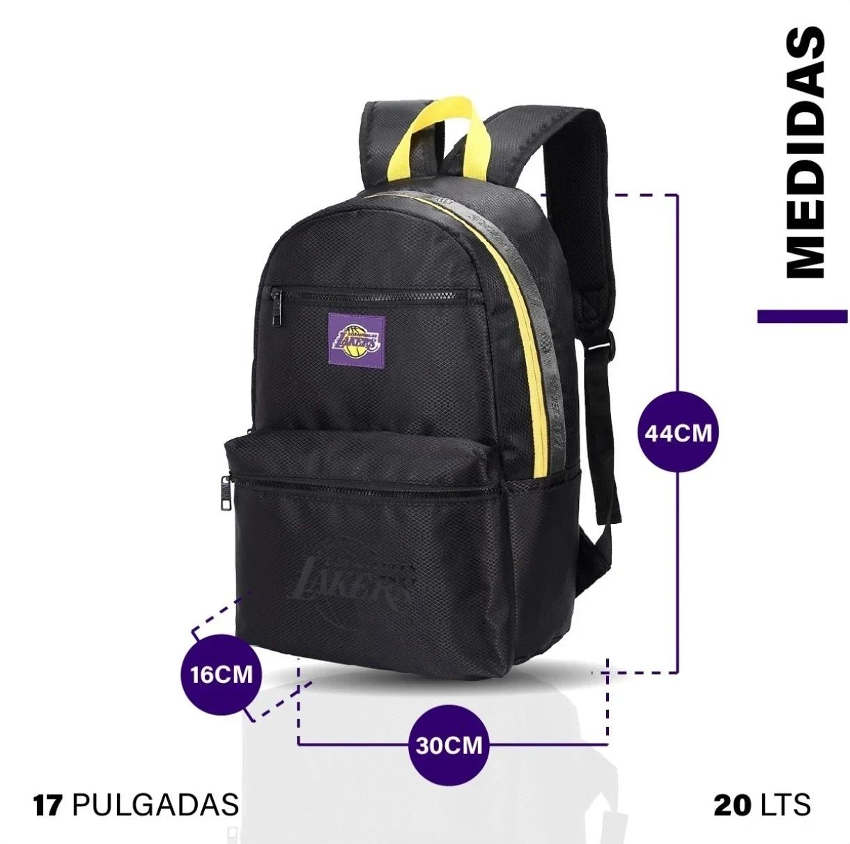 Mochila NBA Lakers negro  3