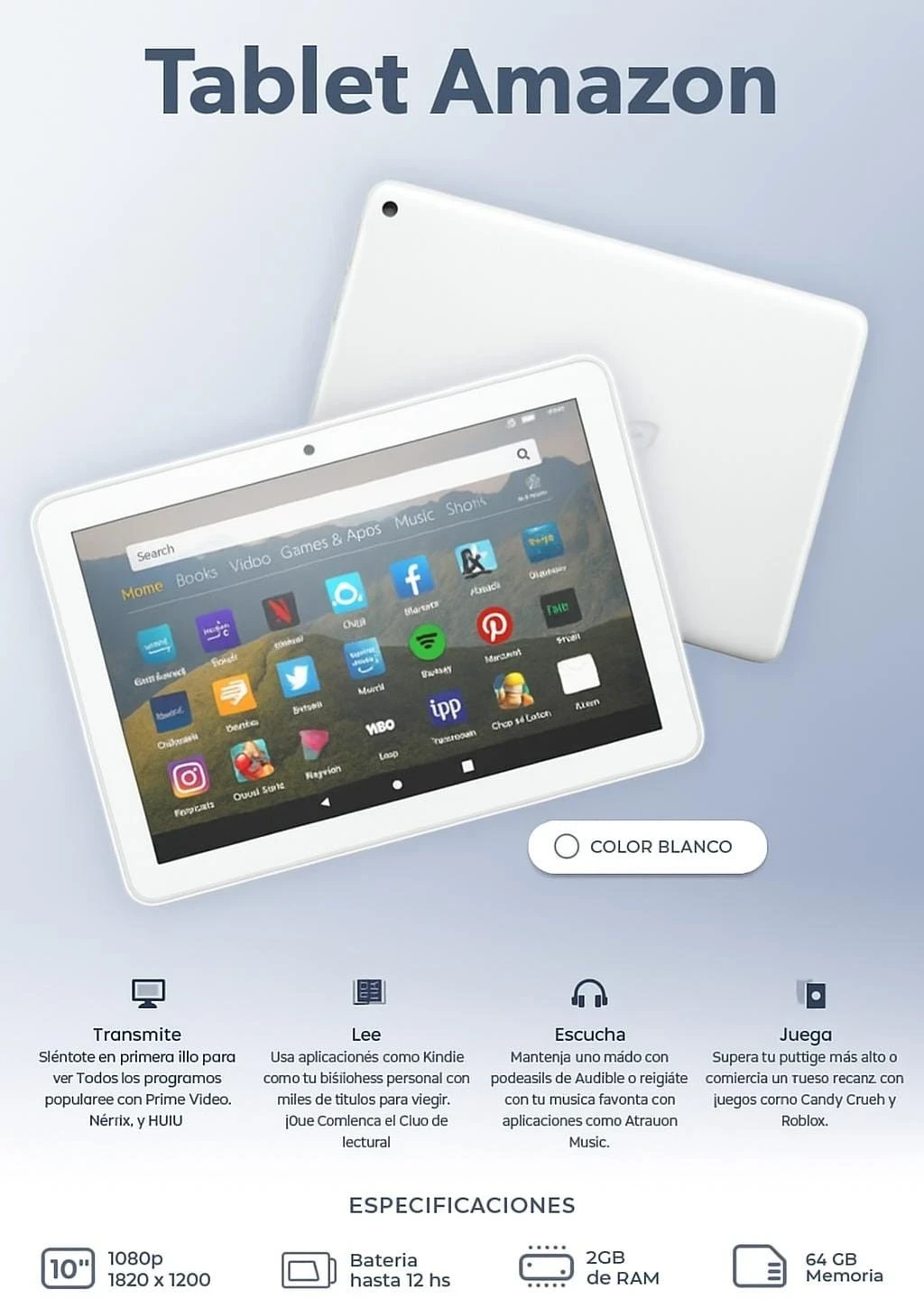 TABLET AMAZON 10.1" 64GB