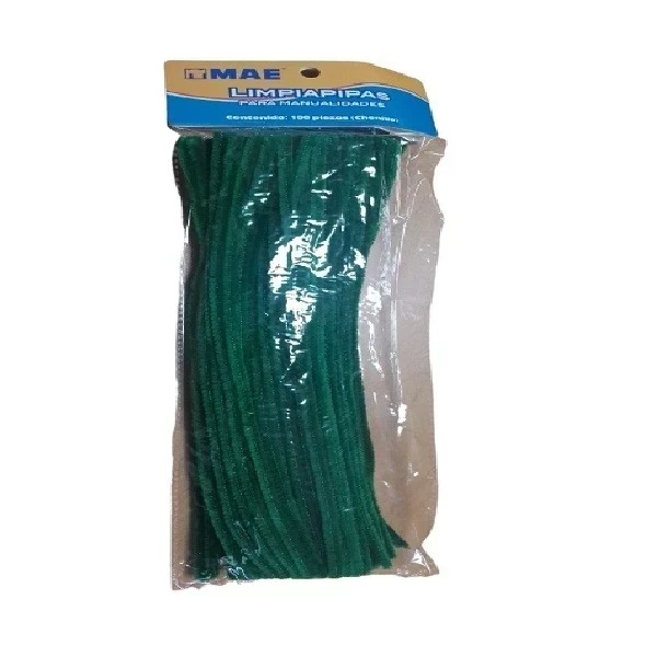 un limpia pipas verde terciopelo 