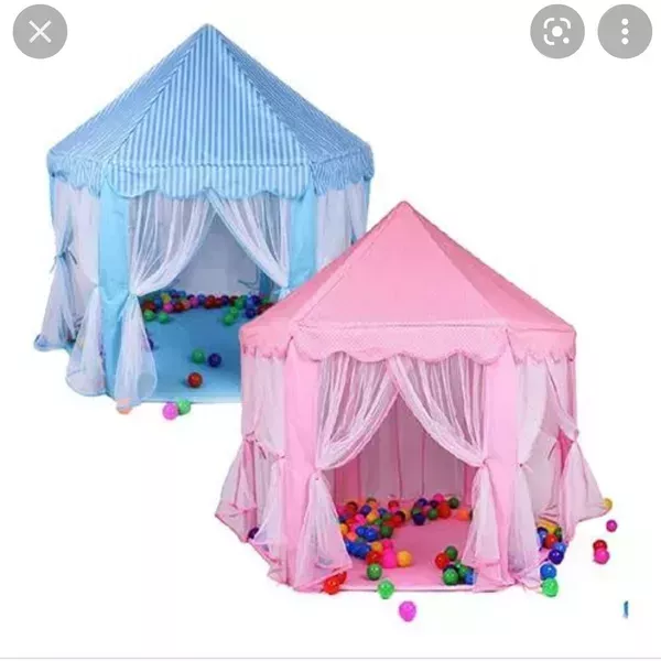 Carpa castillo tull rosado y celeste 3