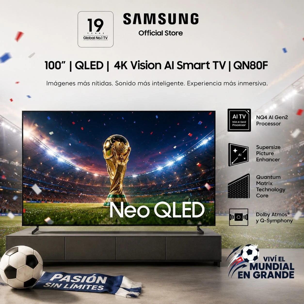  *SMART TV SAMSUNG 100" NEO QLED QN80F VISION AI SMART*
