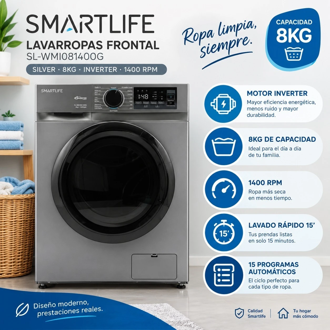 LAVARROPAS SMARTLIFE 8KG INVERTER