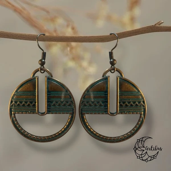 Pendientes Bohemios con diseño geométrico