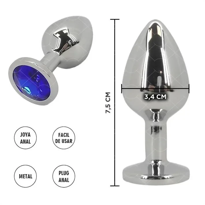 Plug Anal Mediun perla Azul
