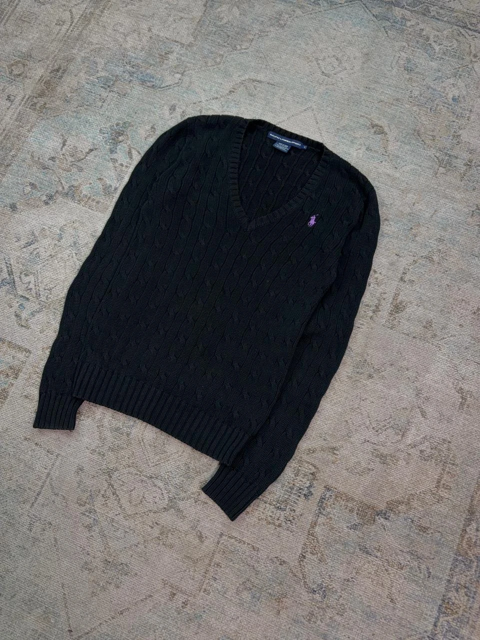 POLO RALPH LAUREN SPORT CABLE-KNIT V-NECK SWEATER 2