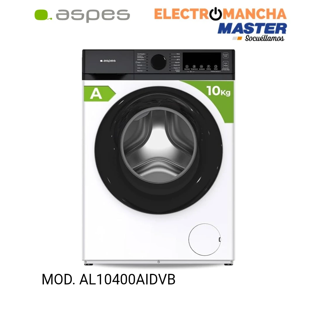 LAVADORA ASPES AL10400AIDVB 10 KILOS 1400 RPM. CLASE A 