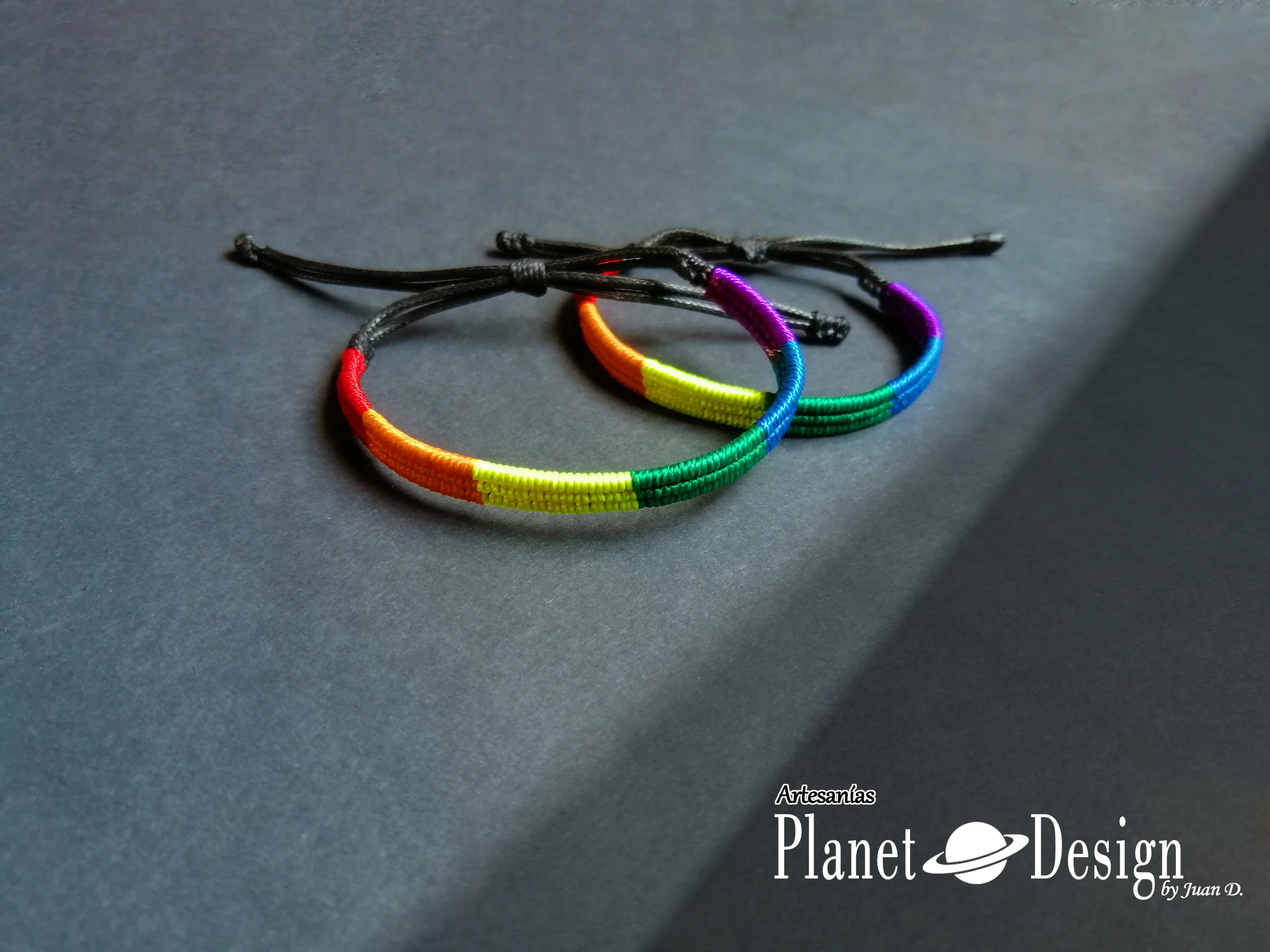 Pulsera 6 colores doble hilo cuero 2