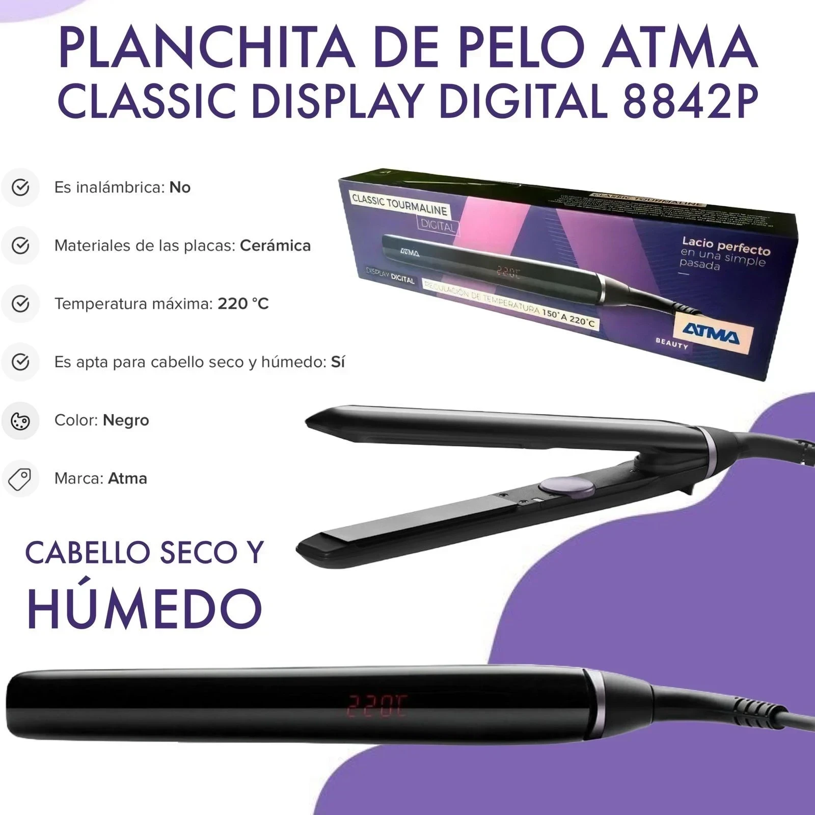 PLANCHITA PELO ATMA*  Display digital 8842P