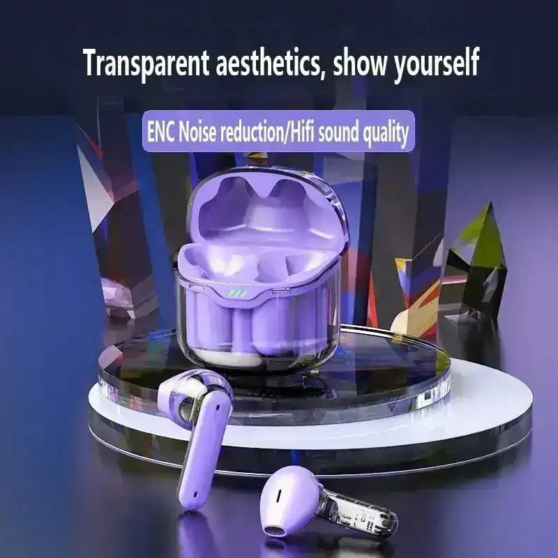 Auriculares gamer morados 2