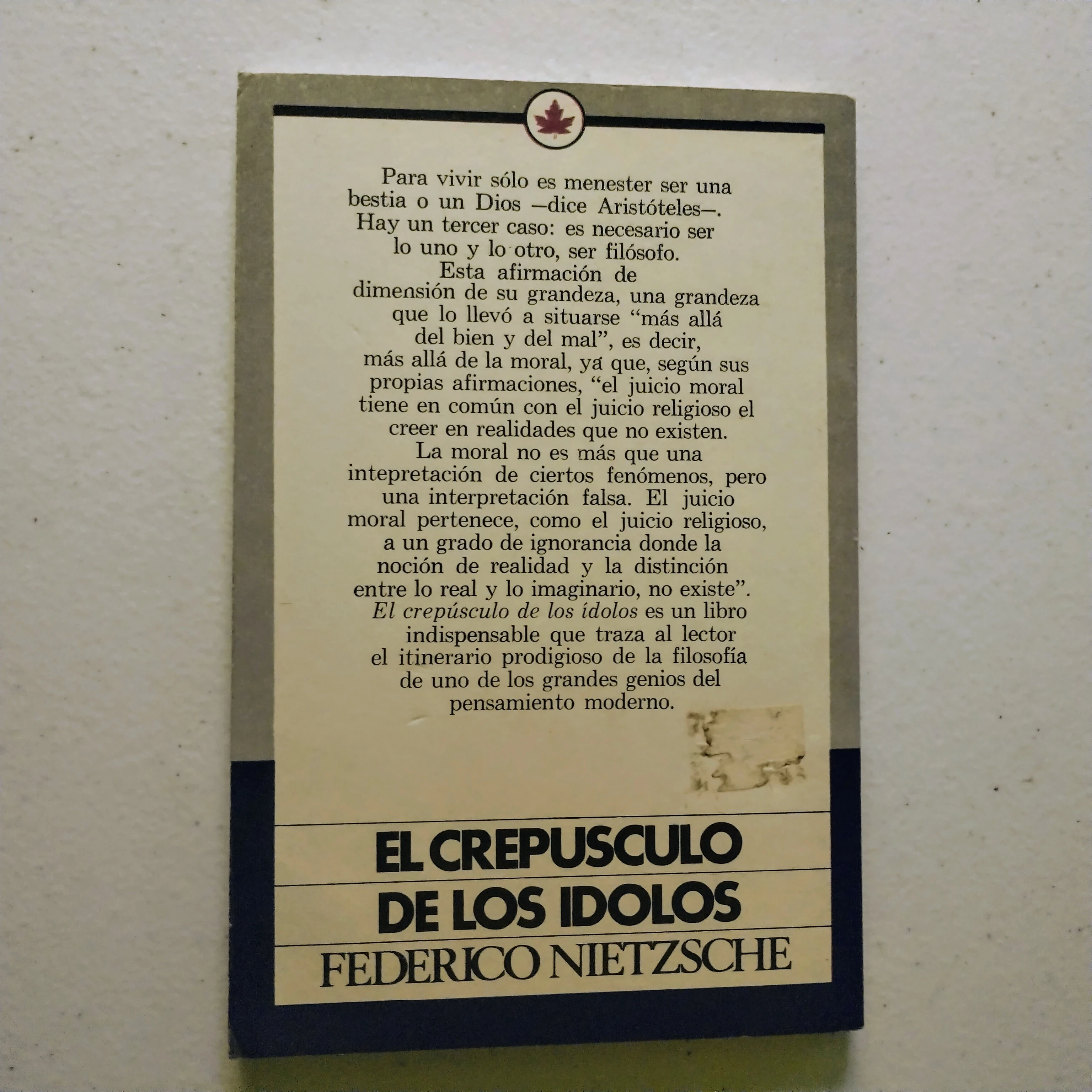 El crepúsculo de los idolos, F. Nietzche , usado 2