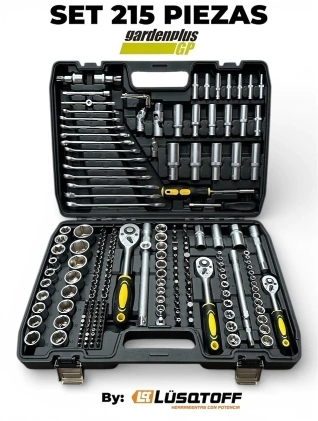 Kit De Herramientas Manuales Garden Plus SET215 Juego De 215 Piezas De Tubos 2