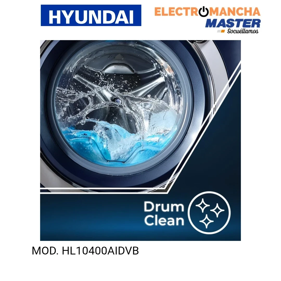 LAVADORA HYUNDAI HL10400AIDVB 10 KILOS 1400 RPM. A  7