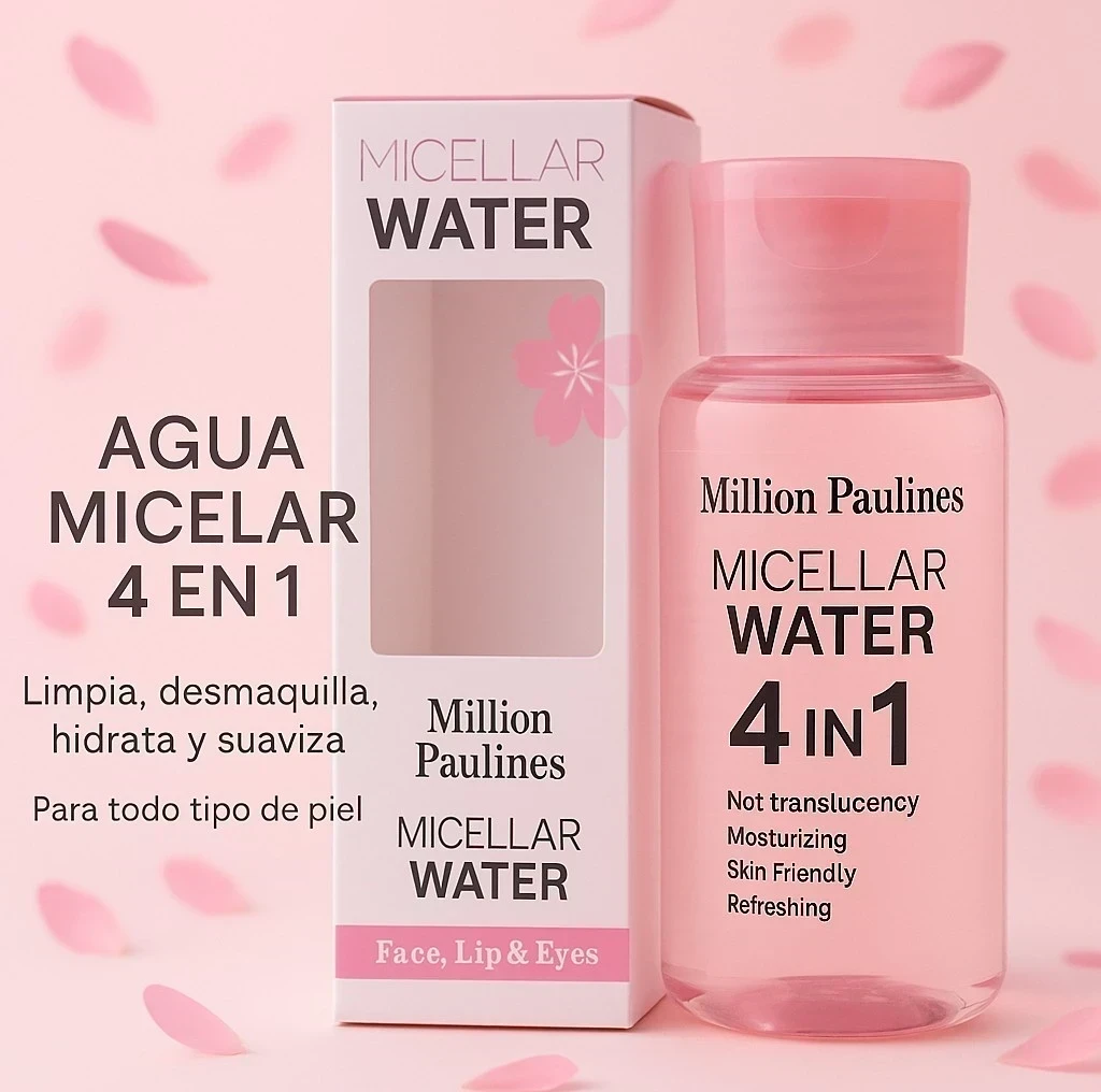 Agua micelar million Paulines 4 en 1 -  100 ml ☺️ con estracto de Sakura 
