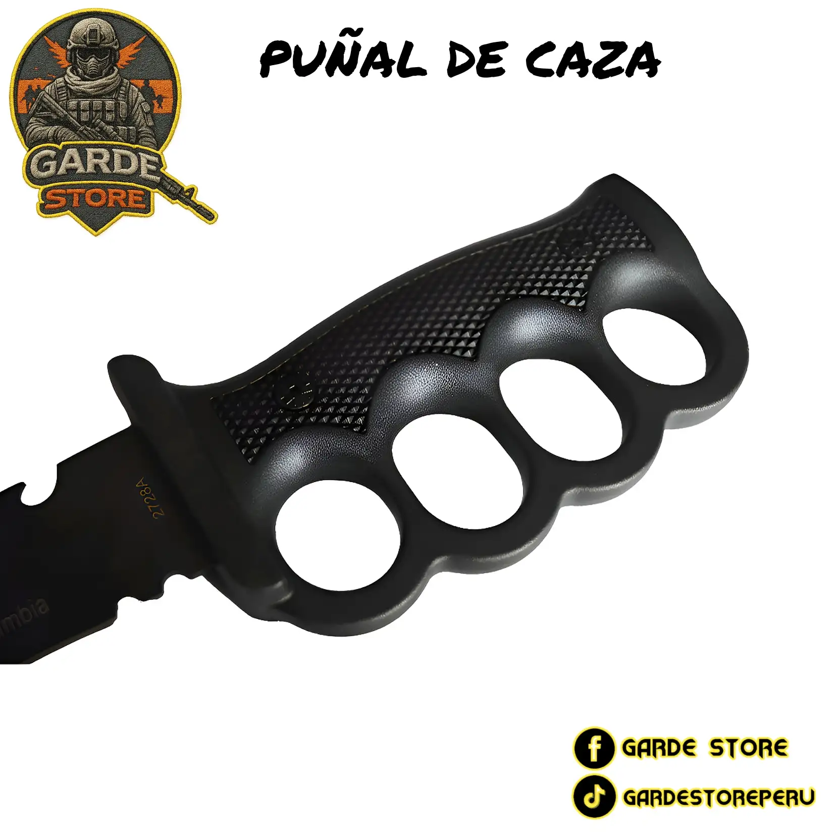 PUÑAL DE CAZA CON FUNDA, PEDERNAL AFILADOR Y SILBATO 3