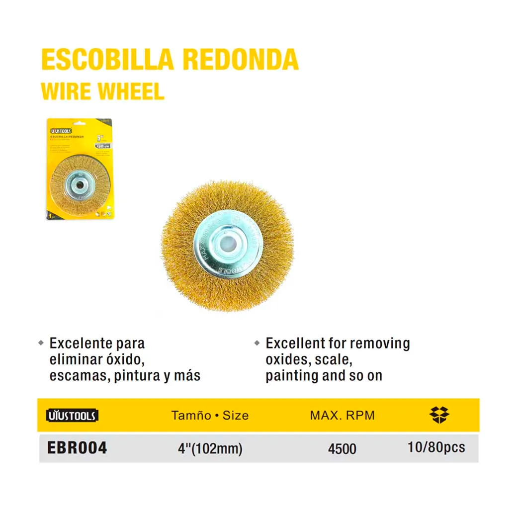 ESCOBILLA REDONDA PLA UYUST dorado 4" (125mm)