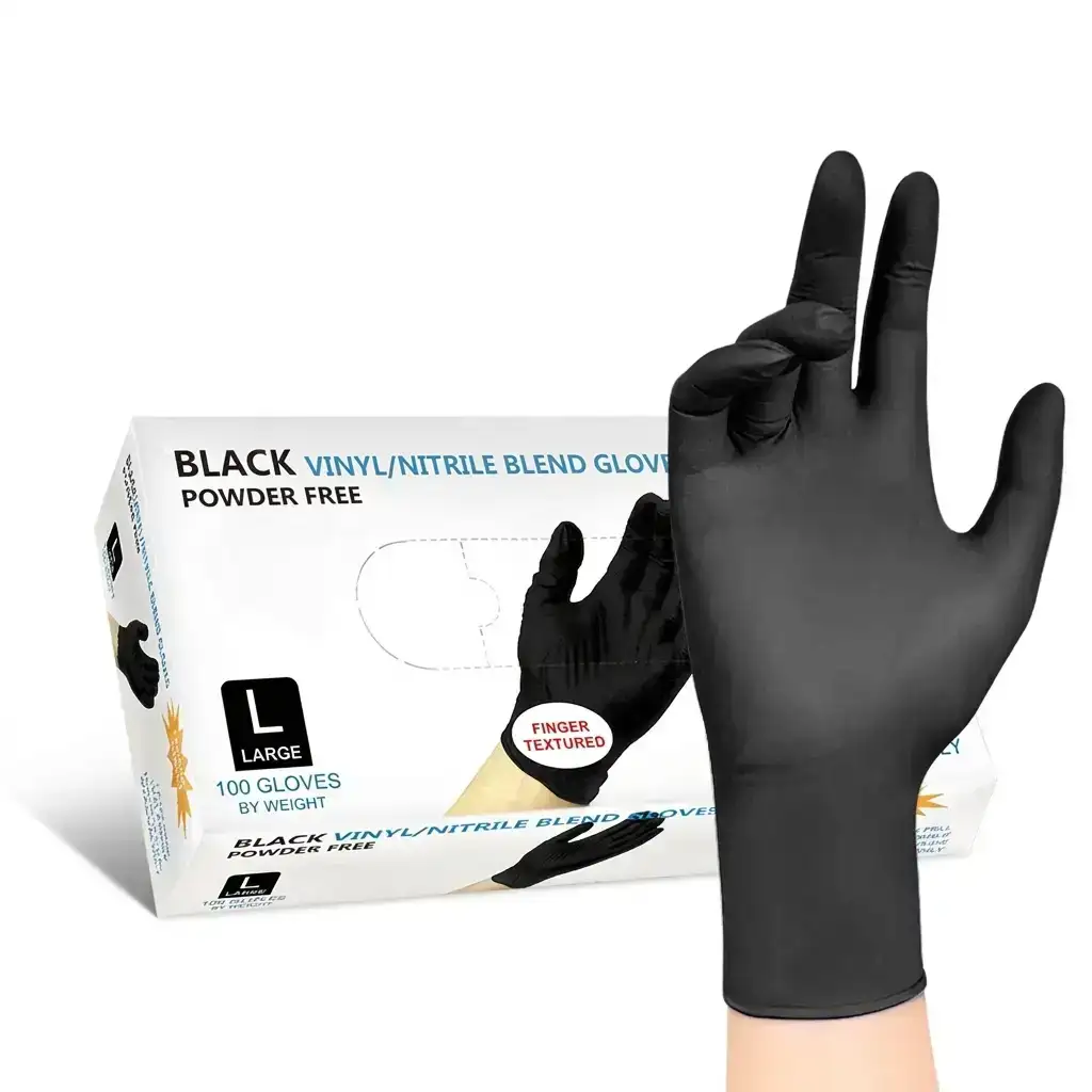 Caja 100 Guantes Nitrilo Talla L Color Negro