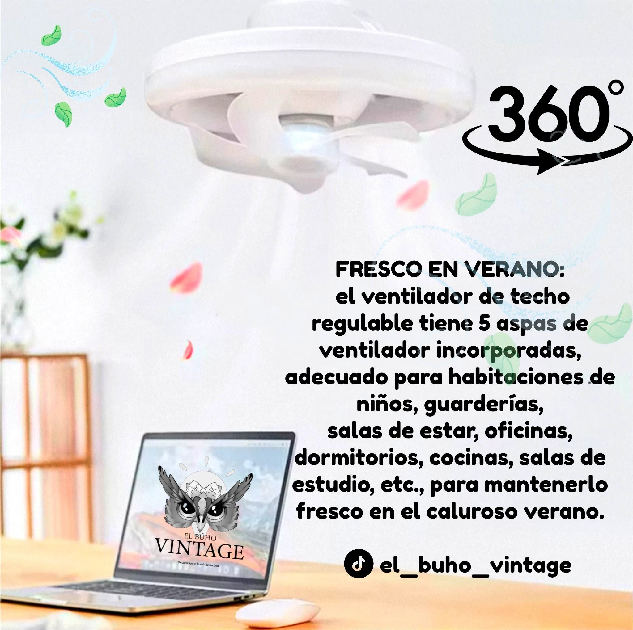Foco Ventilador LED 360° 3
