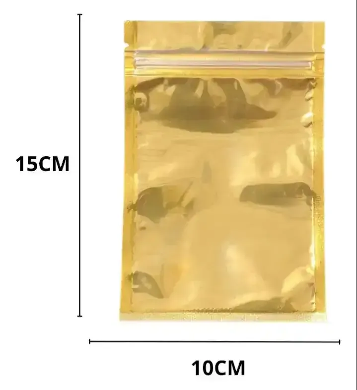 Bolsa con cierre hermetico dorado 10x15cm por 10 unidades 