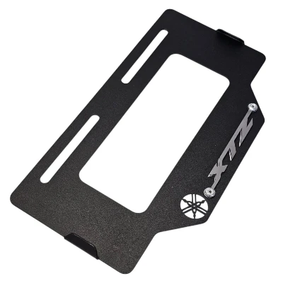 AC Xtz 125 / AC Xtz 150 / AC Xtz 250 / Porta placa acero negro logo 3d cromado ML