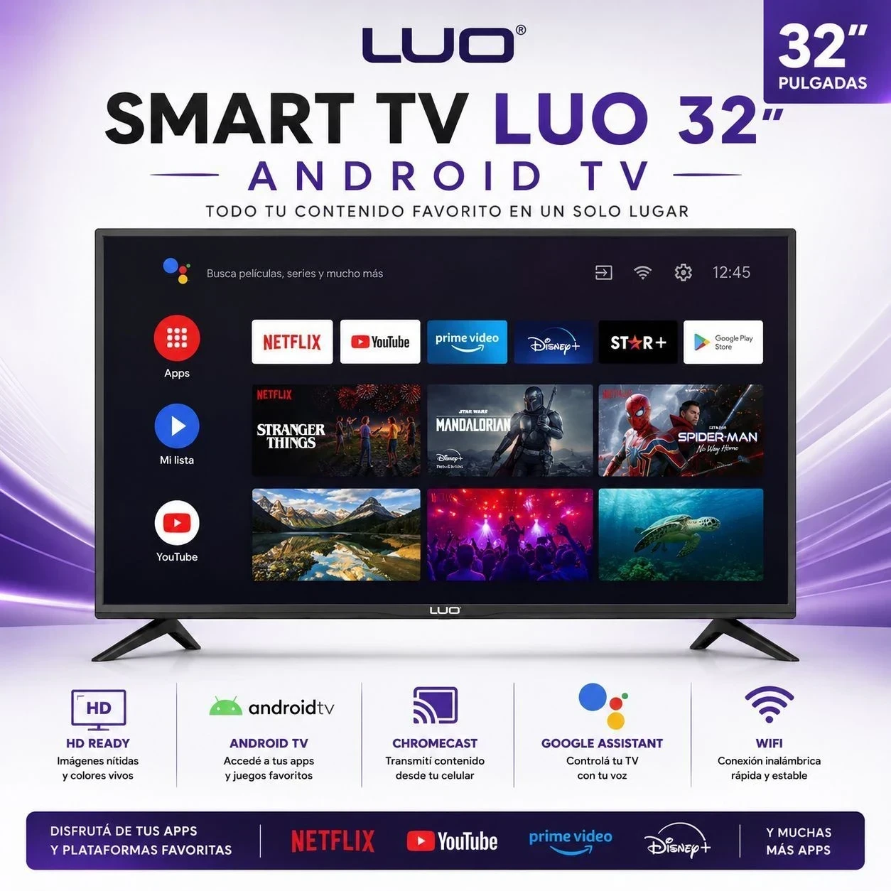 Smart tv Luo 32" c/ Android
