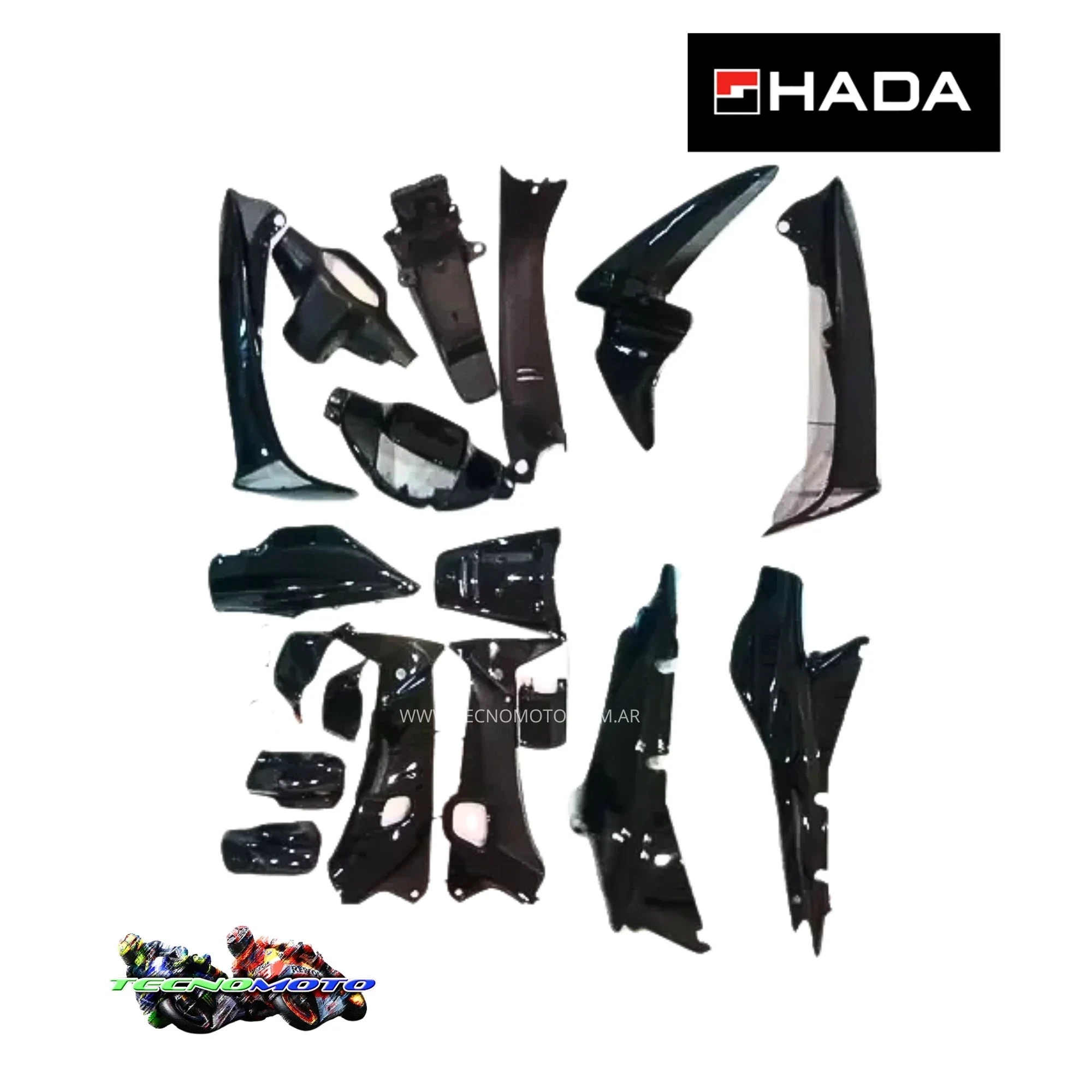 KIT PLASTICOS HONDA 100 WAVE (18 PCS) NEGRO  -49996