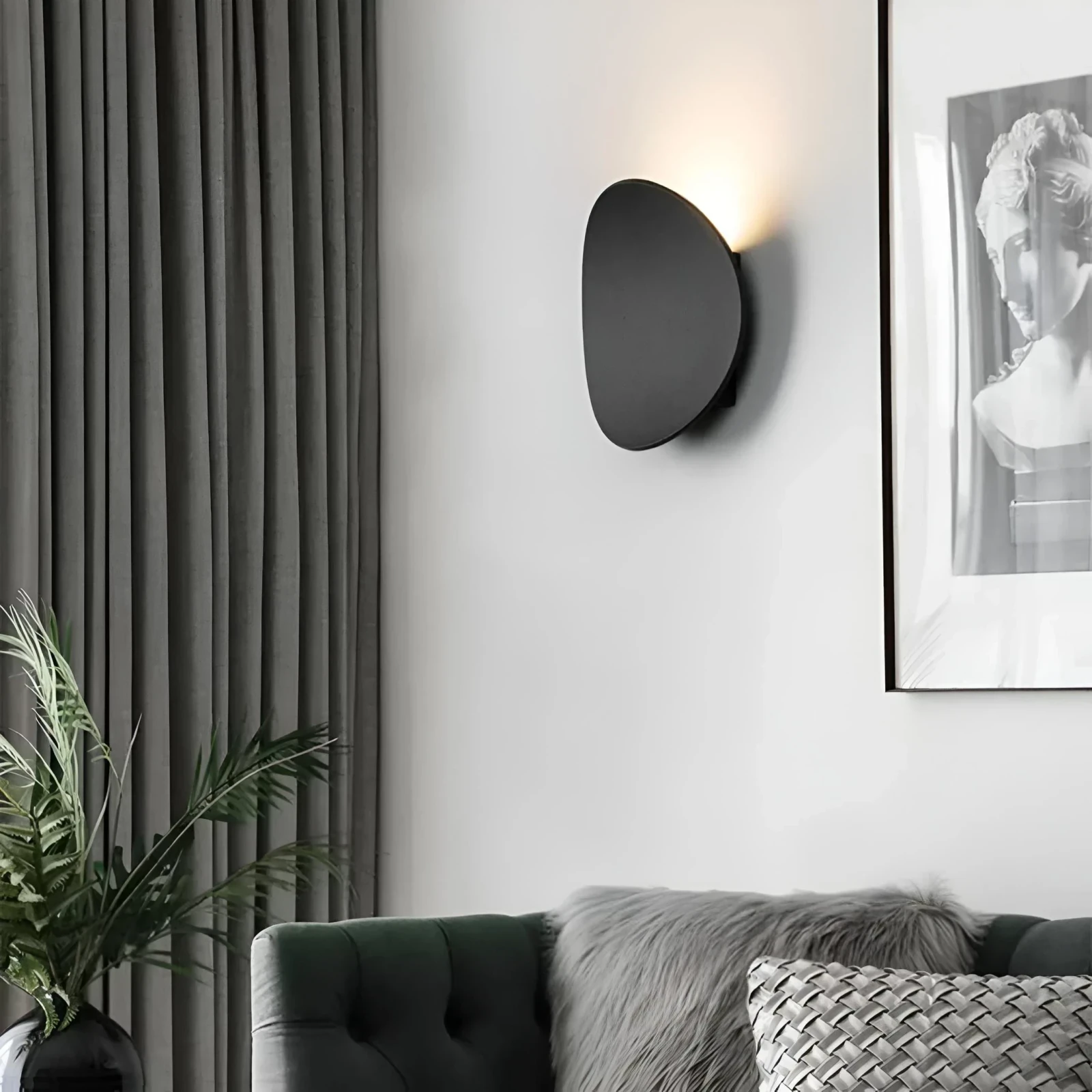 APLIQUE PARED LED CONCHA NEGRA 6W 2