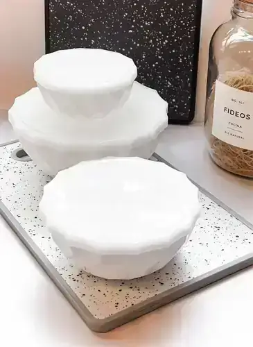 Set x 3 Bowl Faceteados con tapa