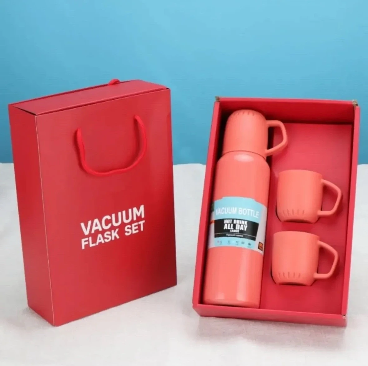 TERMO DE 600 ml con tres tazas. acero INOXIDABLE 2