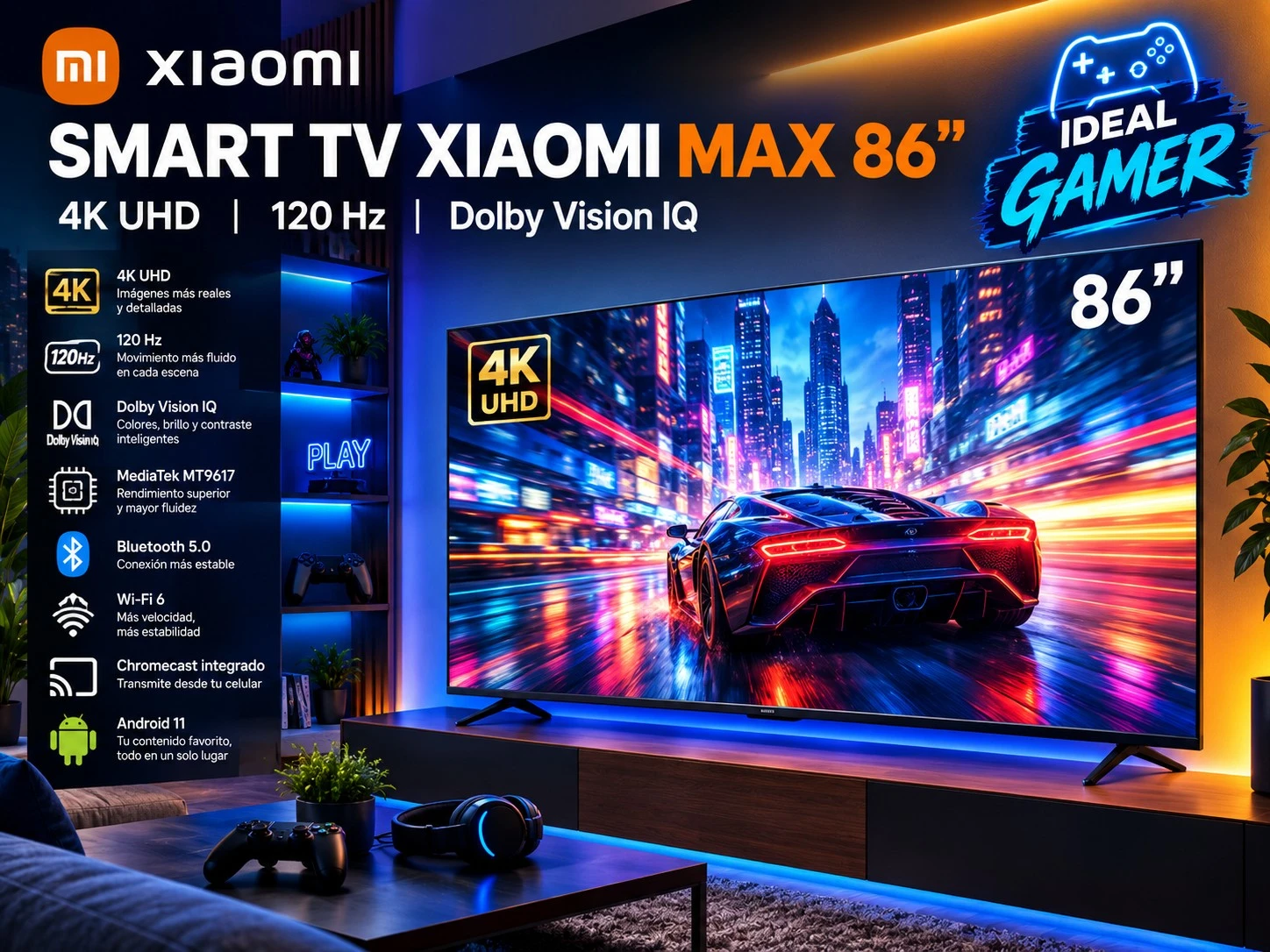 📺SMART TV 86"XIAOMI CON ANDROID* ●MOD L86M7-ESME ●120 HZ ●EXCLUSIVO GAMER 🎮 *‼️SOLO POR PEDIDOS ‼️