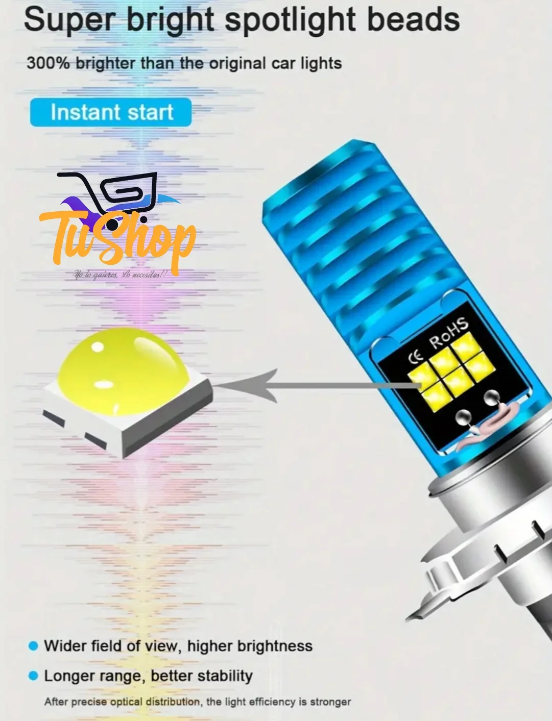Bombillo LED H4 Moto Carro  3