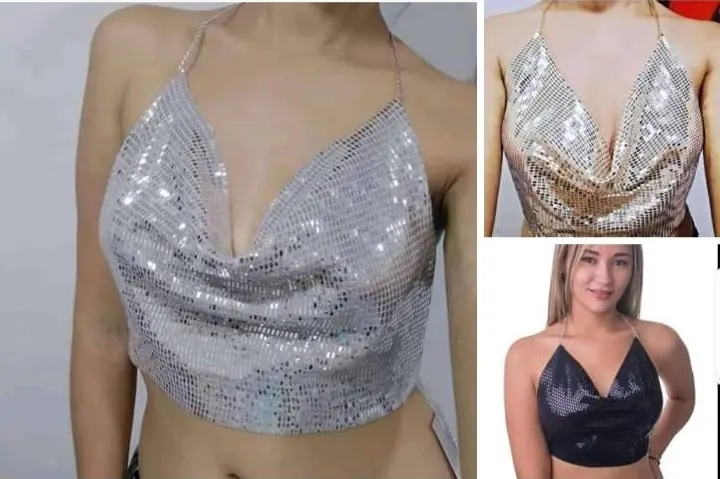 Crop tops en lentejuelas