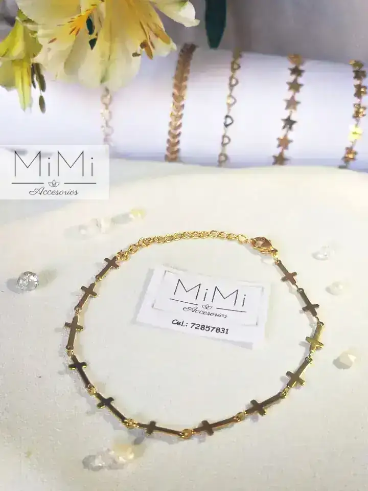 Manilla con cruces en acero inoxidable 