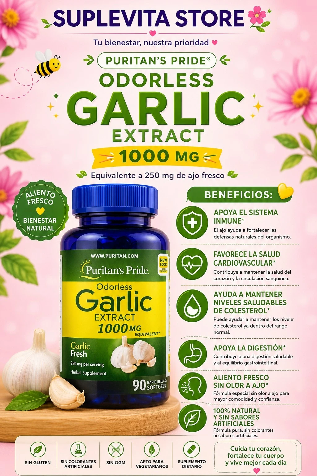 Puritan's Pride Odorless Garlic Extract 1000 mg