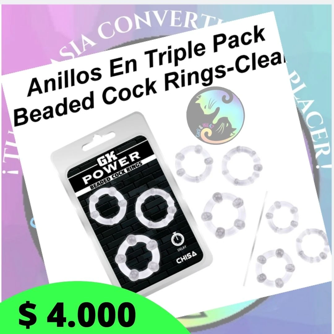 Set de 3 anillos transparentes