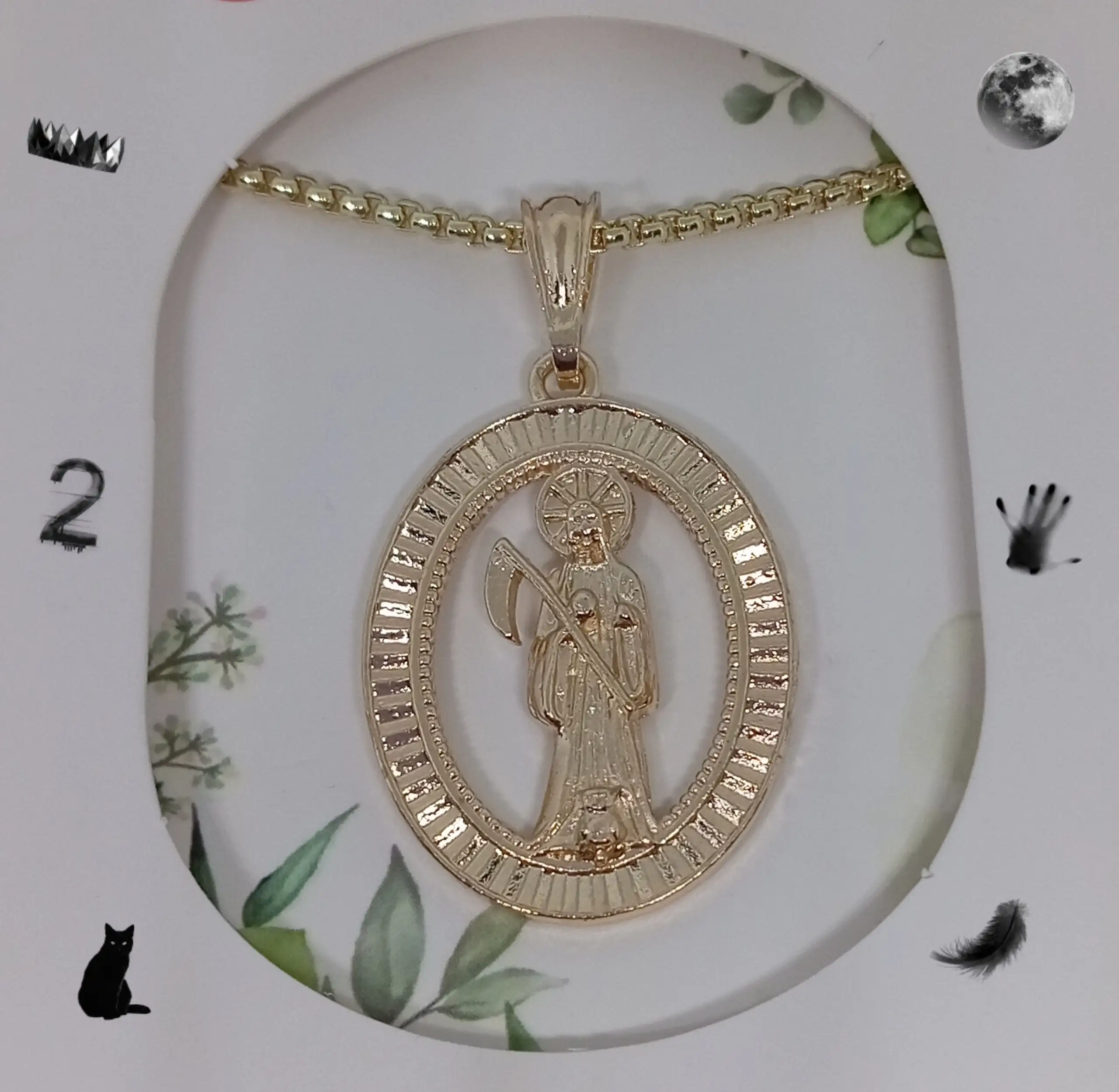 Collar de la santa muerte en aro