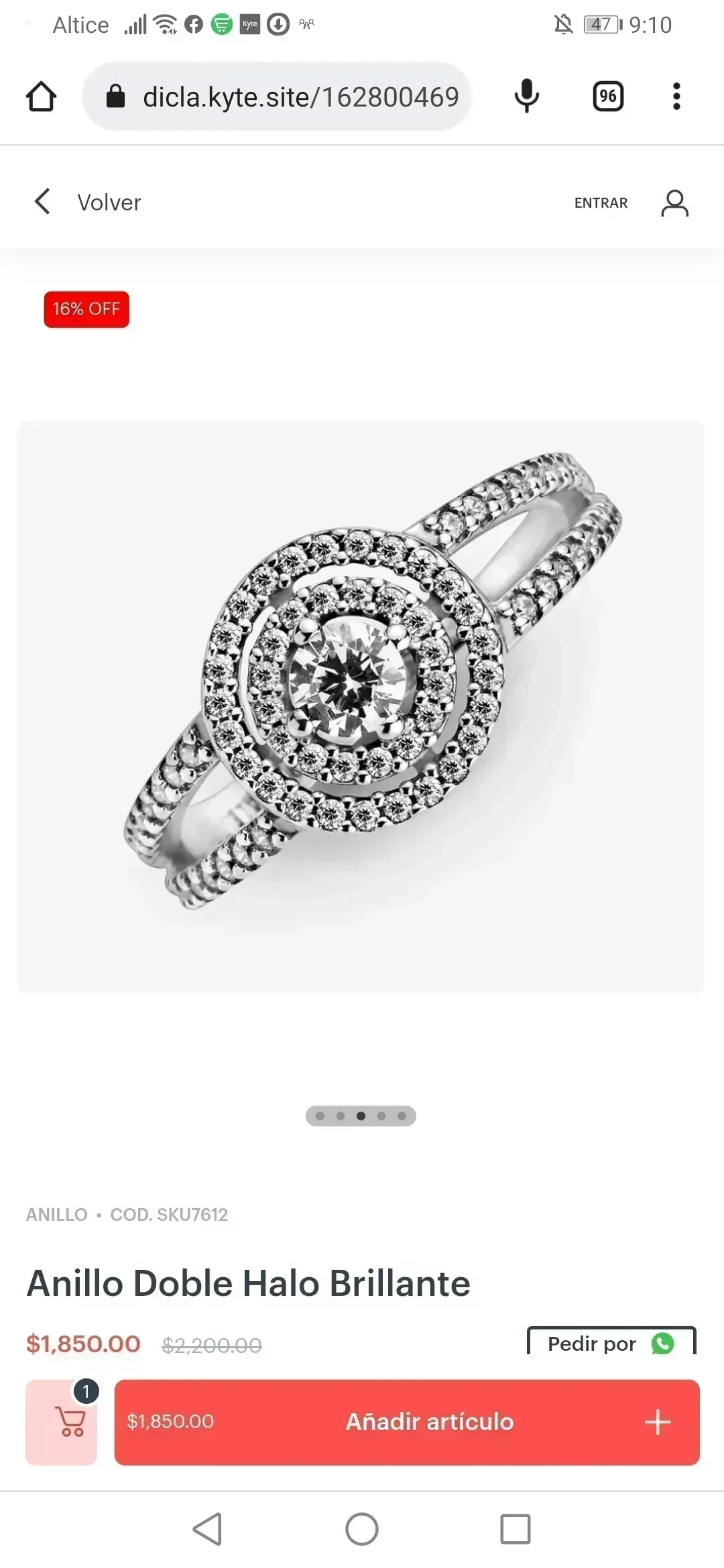Anillo Doble Halo Brillante  3