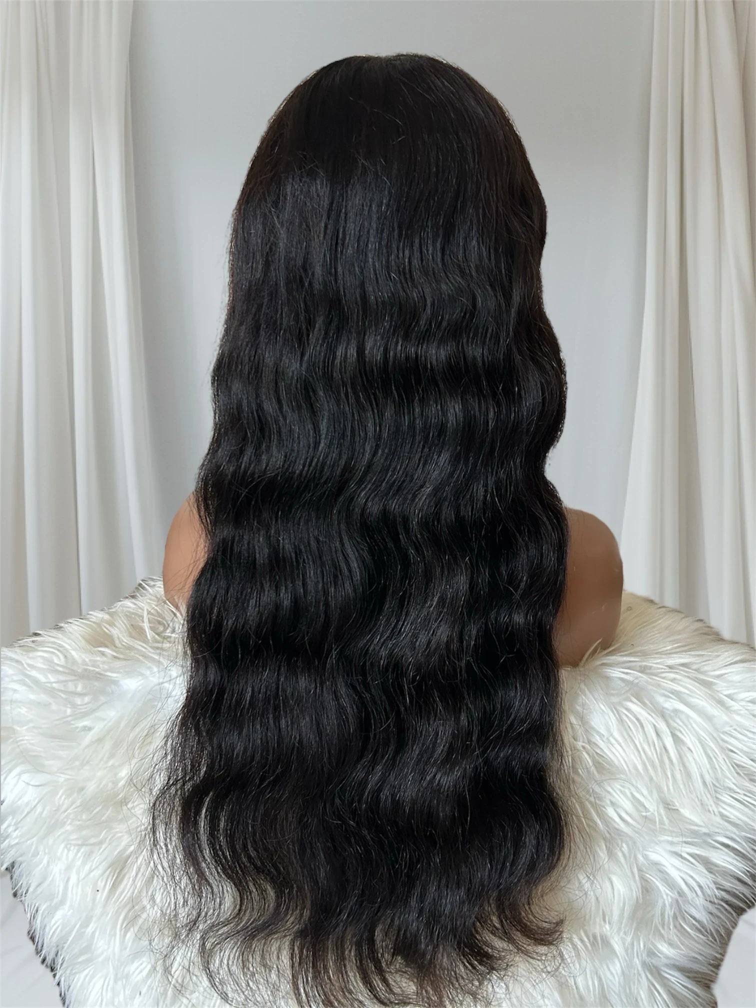 Peluca de cabello humano, 22 pulgadas , con diadema  4