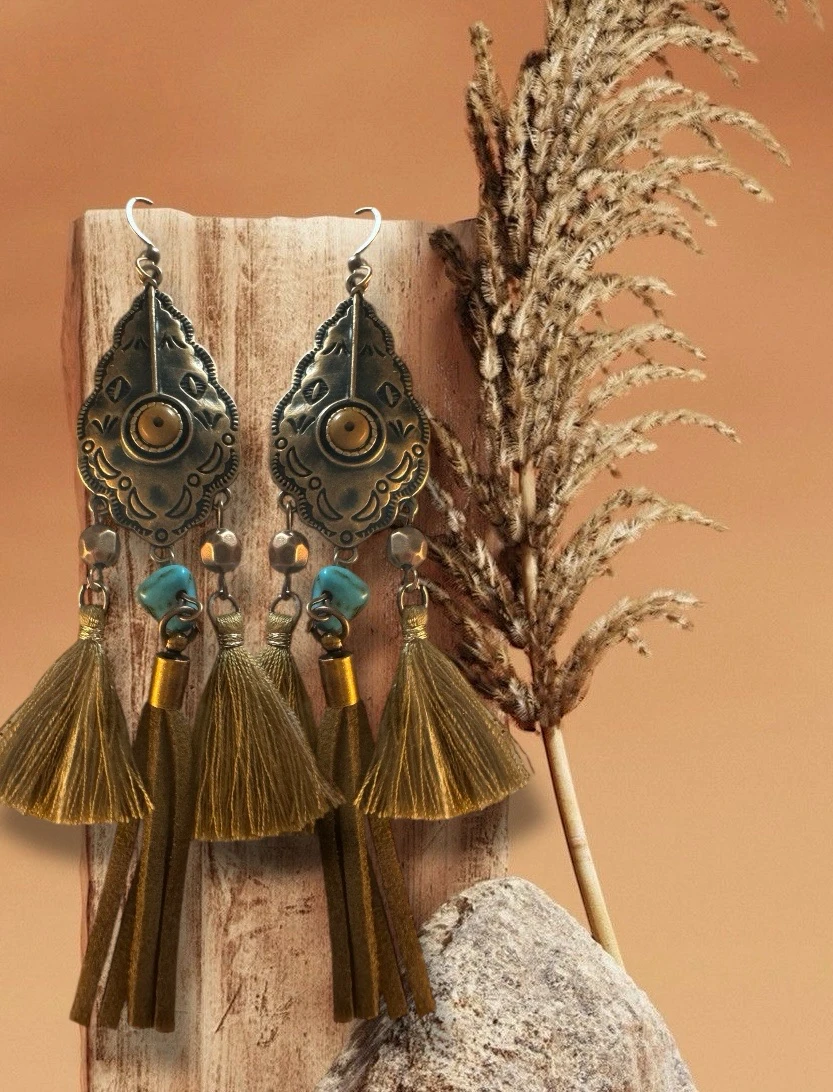 Pendientes Bohemios con Flecos