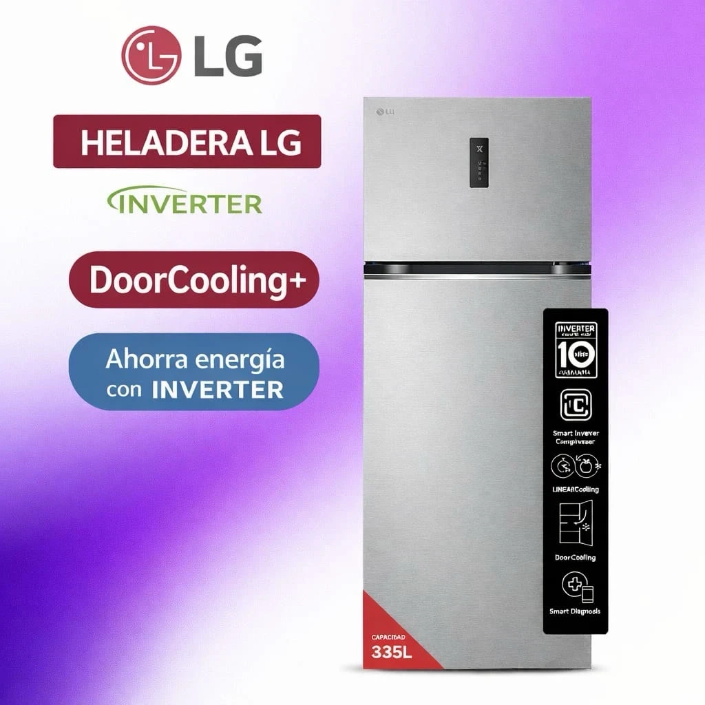 HELADERA LG VT34BPY 335LTS INVERTER SILVER